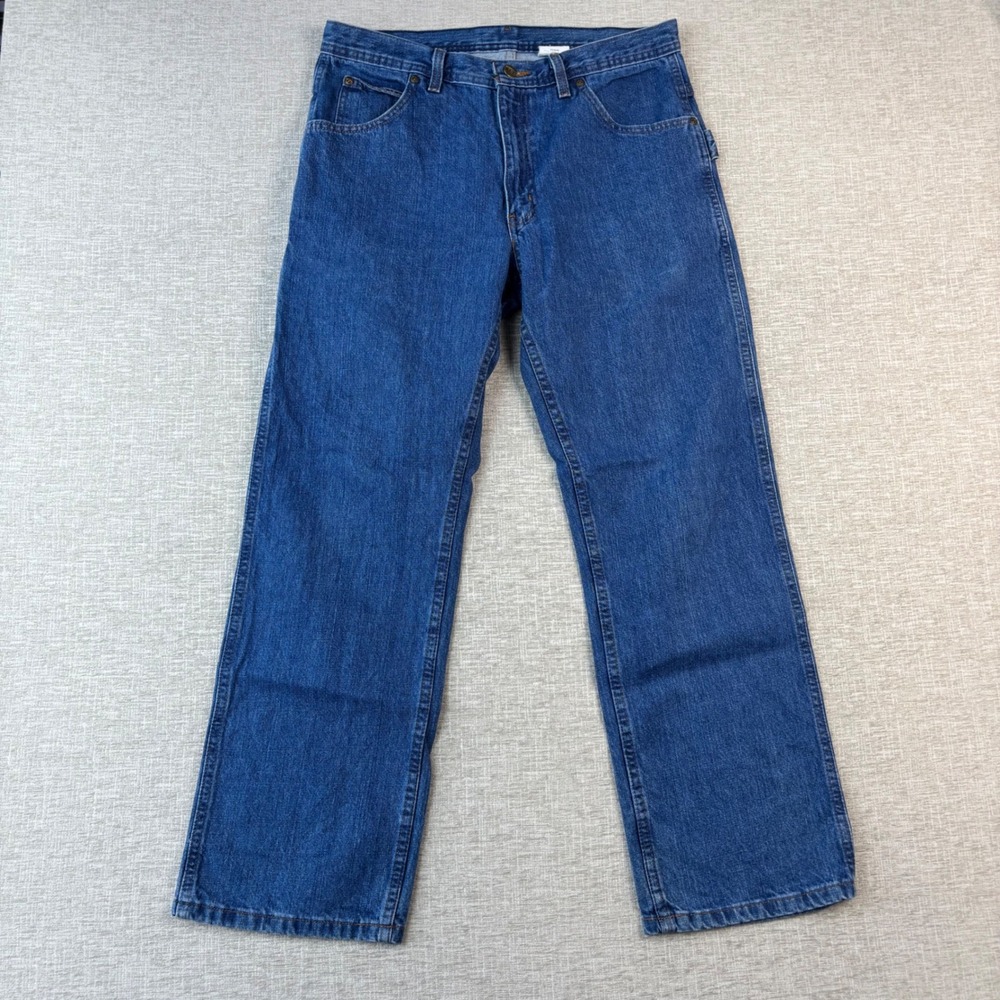 Key Industries Mens 32x30 Carpenter Jeans Dark Grungy Blue Denim Workwear Pants